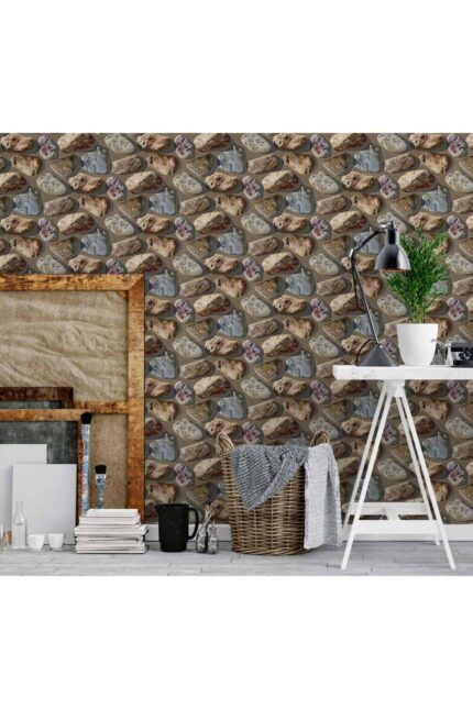 Saka 66-2 Taş Desenli Duvar Kağıdı